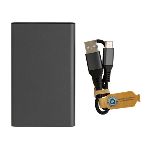 Terra 5.000 mAhPowerbank aus RCS recyceltem Aluminium grau bedrucken, Art.-Nr. P322.682 Terra 5.000 mAhPowerbank aus RCS recyceltem Aluminium grau bedrucken, Art.-Nr. P322.682