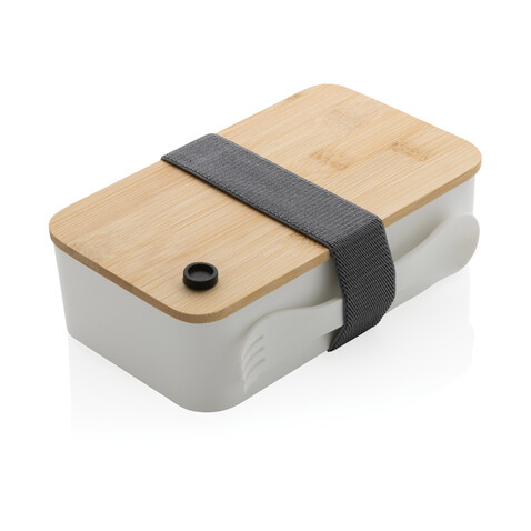 RCS RPP Lunchbox mit Bambusdeckel weiß bedrucken, Art.-Nr. P269.103 RCS RPP Lunchbox mit Bambusdeckel weiß bedrucken, Art.-Nr. P269.103