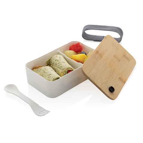 RCS RPP Lunchbox mit Bambusdeckel weiß bedrucken, Art.-Nr. P269.103 RCS RPP Lunchbox mit Bambusdeckel weiß bedrucken, Art.-Nr. P269.103