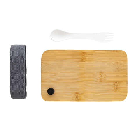 RCS RPP Lunchbox mit Bambusdeckel weiß bedrucken, Art.-Nr. P269.103 RCS RPP Lunchbox mit Bambusdeckel weiß bedrucken, Art.-Nr. P269.103