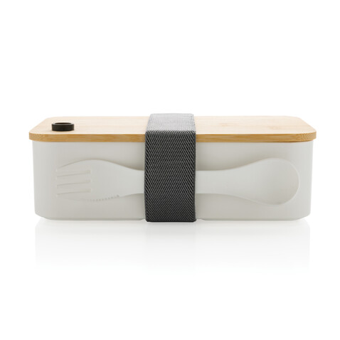 RCS RPP Lunchbox mit Bambusdeckel weiß bedrucken, Art.-Nr. P269.103 RCS RPP Lunchbox mit Bambusdeckel weiß bedrucken, Art.-Nr. P269.103