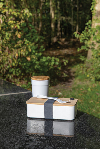 RCS RPP Lunchbox mit Bambusdeckel weiß bedrucken, Art.-Nr. P269.103 RCS RPP Lunchbox mit Bambusdeckel weiß bedrucken, Art.-Nr. P269.103