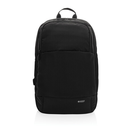 Swiss Peak AWARE™ moderner 15,6" Laptop-Rucksack schwarz bedrucken, Art.-Nr. P763.101