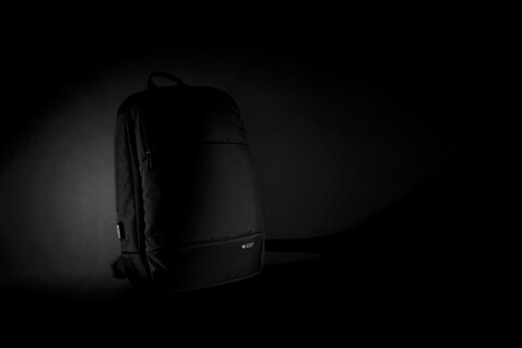 Swiss Peak AWARE™ moderner 15,6" Laptop-Rucksack schwarz bedrucken, Art.-Nr. P763.101