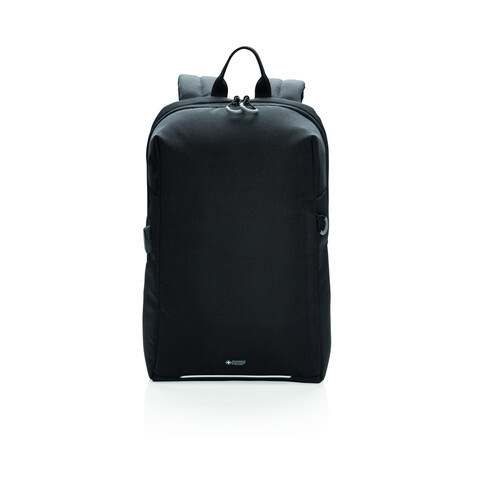 Swiss Peak AWARE™ RFID und USB A-Laptop-Rucksack schwarz bedrucken, Art.-Nr. P763.161 Swiss Peak AWARE™ RFID und USB A-Laptop-Rucksack schwarz bedrucken, Art.-Nr. P763.161