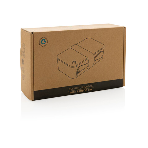 RCS RPP Lunchbox mit Bambusdeckel weiß bedrucken, Art.-Nr. P269.103 RCS RPP Lunchbox mit Bambusdeckel weiß bedrucken, Art.-Nr. P269.103