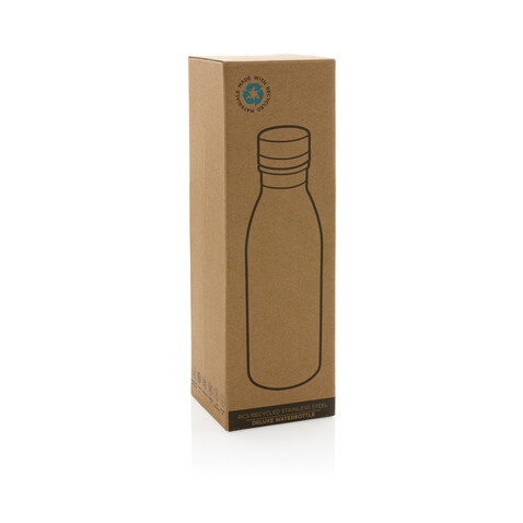 Deluxe Wasserflasche aus RCS recyceltem Stainless-Steel weiß bedrucken, Art.-Nr. P435.713