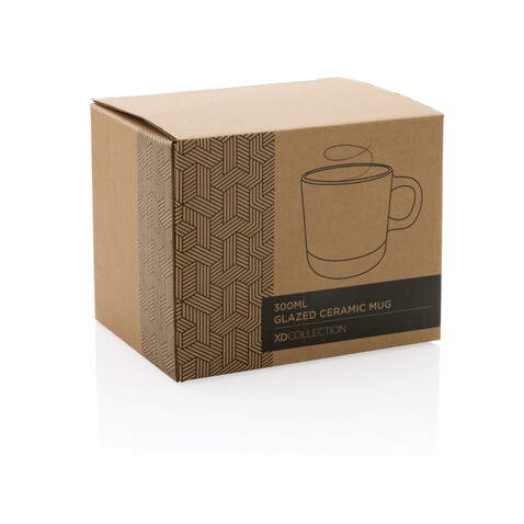 Becher aus glasiertem Keramik, 360ml grün bedrucken, Art.-Nr. P434.117