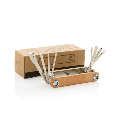 Sechskantwerkzeug aus Holz braun bedrucken, Art.-Nr. P221.089 Sechskantwerkzeug aus Holz braun bedrucken, Art.-Nr. P221.089