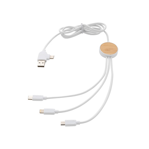 Ontario 6-in-1 Kabel aus RCS recyceltem Kunststoff weiß bedrucken, Art.-Nr. P302.463 Ontario 6-in-1 Kabel aus RCS recyceltem Kunststoff weiß bedrucken, Art.-Nr. P302.463