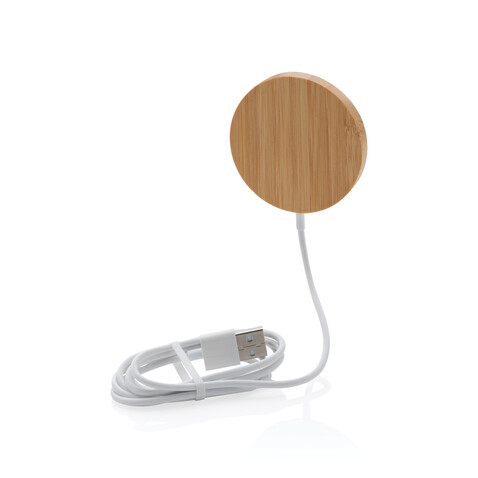 10W Bambus magnetischer Wireless Charger braun bedrucken, Art.-Nr. P302.639 10W Bambus magnetischer Wireless Charger braun bedrucken, Art.-Nr. P302.639