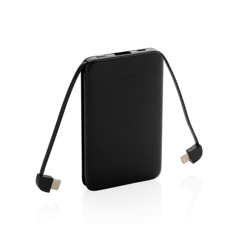 5.000 mAh Powerbank mit integriertem Kabel schwarz bedrucken, Art.-Nr. P322.081 5.000 mAh Powerbank mit integriertem Kabel schwarz bedrucken, Art.-Nr. P322.081