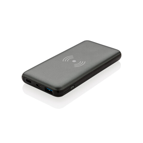 10.000 mAh FastCharging 10W Wireless Powerbank mit PD grau bedrucken, Art.-Nr. P322.142 10.000 mAh FastCharging 10W Wireless Powerbank mit PD grau bedrucken, Art.-Nr. P322.142