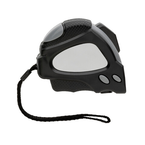 Auto-Stop-Maßband aus recyceltem Kunststoff, 5m/19mm schwarz bedrucken, Art.-Nr. P112.171