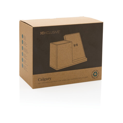 Calgary kabelloses 10W-Ladegerät aus Bambus braun bedrucken, Art.-Nr. P308.479 Calgary kabelloses 10W-Ladegerät aus Bambus braun bedrucken, Art.-Nr. P308.479