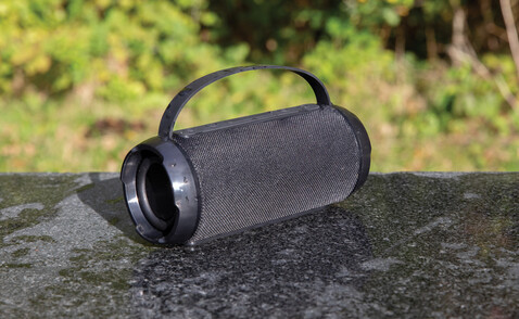 Soundboom wasserdichter 6W Speaker aus RCS Kunststoff schwarz bedrucken, Art.-Nr. P329.781 Soundboom wasserdichter 6W Speaker aus RCS Kunststoff schwarz bedrucken, Art.-Nr. P329.781