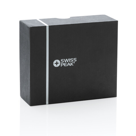 Swiss Peak TWS Ohrhörer 2.0 aus RCS recyceltem Kunststoff schwarz bedrucken, Art.-Nr. P329.841 Swiss Peak TWS Ohrhörer 2.0 aus RCS recyceltem Kunststoff schwarz bedrucken, Art.-Nr. P329.841