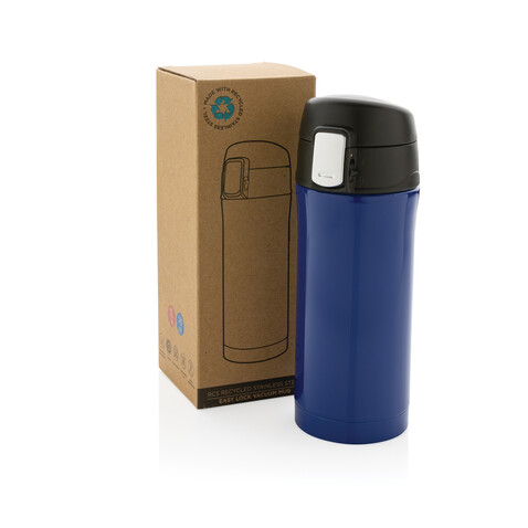 Easy-Lock Vakuum-Becher aus RCS recyceltem Stainless-Steel blau bedrucken, Art.-Nr. P435.065 Easy-Lock Vakuum-Becher aus RCS recyceltem Stainless-Steel blau bedrucken, Art.-Nr. P435.065
