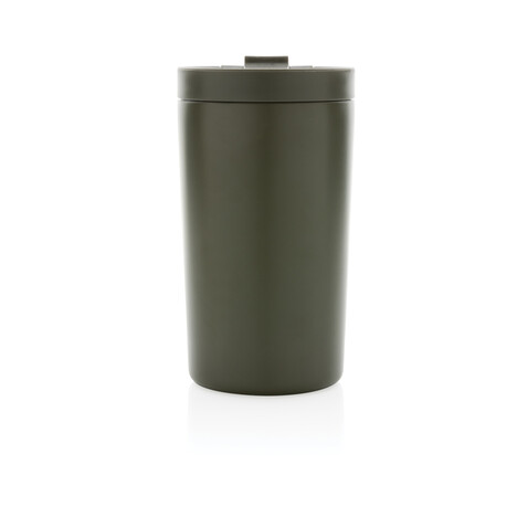 Doppelwandiger Vakuum-Becher aus RCS recyceltem SS grün bedrucken, Art.-Nr. P435.097 Doppelwandiger Vakuum-Becher aus RCS recyceltem SS grün bedrucken, Art.-Nr. P435.097