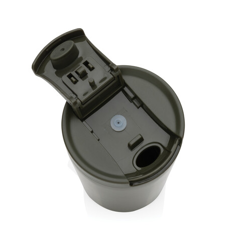 Doppelwandiger Vakuum-Becher aus RCS recyceltem SS grün bedrucken, Art.-Nr. P435.097 Doppelwandiger Vakuum-Becher aus RCS recyceltem SS grün bedrucken, Art.-Nr. P435.097