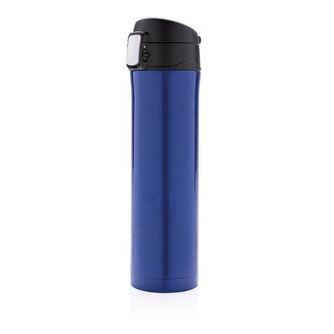 Easy Lock Vakuum-Flasche aus RCS recyceltem Stahl blau bedrucken, Art.-Nr. P435.505 Easy Lock Vakuum-Flasche aus RCS recyceltem Stahl blau bedrucken, Art.-Nr. P435.505