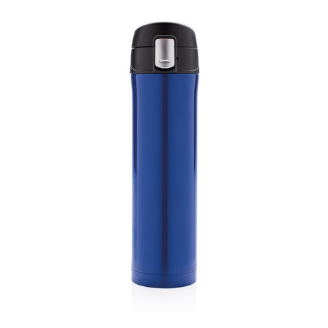 Easy Lock Vakuum-Flasche aus RCS recyceltem Stahl blau bedrucken, Art.-Nr. P435.505 Easy Lock Vakuum-Flasche aus RCS recyceltem Stahl blau bedrucken, Art.-Nr. P435.505