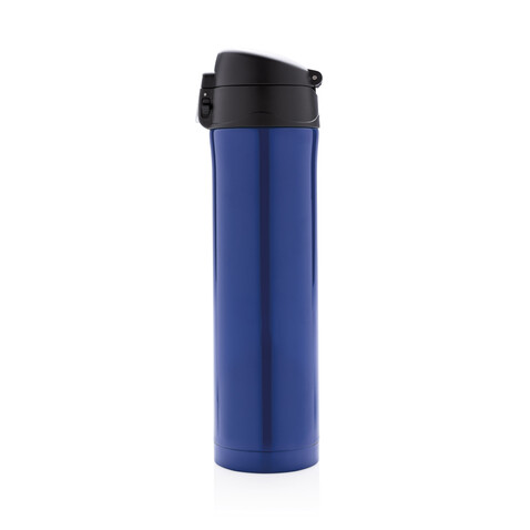 Easy Lock Vakuum-Flasche aus RCS recyceltem Stahl blau bedrucken, Art.-Nr. P435.505 Easy Lock Vakuum-Flasche aus RCS recyceltem Stahl blau bedrucken, Art.-Nr. P435.505