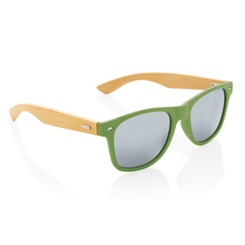 Sonnenbrille aus Bambus und RCS recyceltem Kunststoff grün bedrucken, Art.-Nr. P453.977 Sonnenbrille aus Bambus und RCS recyceltem Kunststoff grün bedrucken, Art.-Nr. P453.977