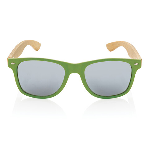 Sonnenbrille aus Bambus und RCS recyceltem Kunststoff grün bedrucken, Art.-Nr. P453.977 Sonnenbrille aus Bambus und RCS recyceltem Kunststoff grün bedrucken, Art.-Nr. P453.977
