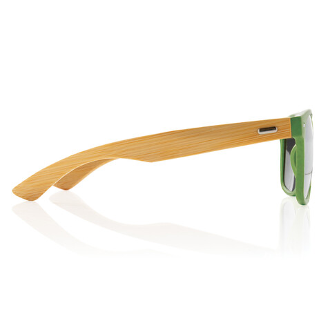 Sonnenbrille aus Bambus und RCS recyceltem Kunststoff grün bedrucken, Art.-Nr. P453.977 Sonnenbrille aus Bambus und RCS recyceltem Kunststoff grün bedrucken, Art.-Nr. P453.977