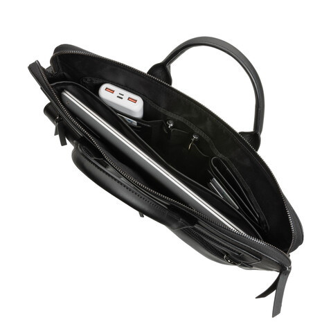 Swiss Peak 14" Laptoptasche aus GRS recyceltem PU schwarz bedrucken, Art.-Nr. P732.191