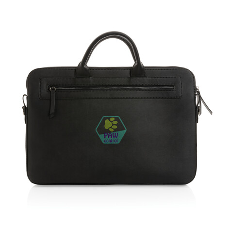 Swiss Peak 14" Laptoptasche aus GRS recyceltem PU schwarz bedrucken, Art.-Nr. P732.191