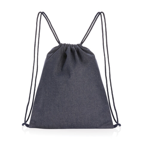 Impact AWARE™ Rucksack aus recyceltem Denim mit Kordelzug blau bedrucken, Art.-Nr. P762.835 Impact AWARE™ Rucksack aus recyceltem Denim mit Kordelzug blau bedrucken, Art.-Nr. P762.835