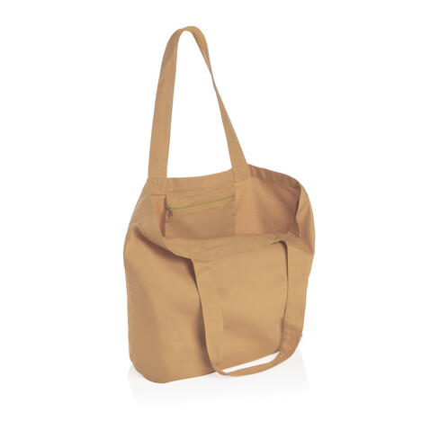 Impact Aware™ 240g/m² rcCanvas Shopper + Tasche, ungefärbt braun bedrucken, Art.-Nr. P762.969 Impact Aware™ 240g/m² rcCanvas Shopper + Tasche, ungefärbt braun bedrucken, Art.-Nr. P762.969