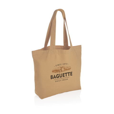Impact Aware™ 240g/m² rcCanvas Shopper + Tasche, ungefärbt braun bedrucken, Art.-Nr. P762.969 Impact Aware™ 240g/m² rcCanvas Shopper + Tasche, ungefärbt braun bedrucken, Art.-Nr. P762.969