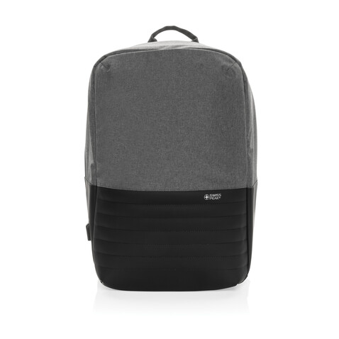Swiss Peak AWARE™ Anti-Theft-RFID 15.6"-Laptop-Rucksack grau bedrucken, Art.-Nr. P763.132