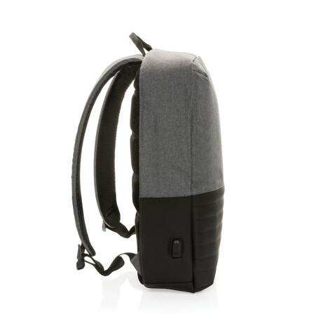 Swiss Peak AWARE™ Anti-Theft-RFID 15.6"-Laptop-Rucksack grau bedrucken, Art.-Nr. P763.132