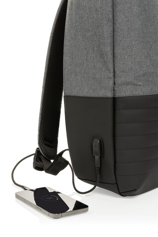 Swiss Peak AWARE™ Anti-Theft-RFID 15.6"-Laptop-Rucksack grau bedrucken, Art.-Nr. P763.132
