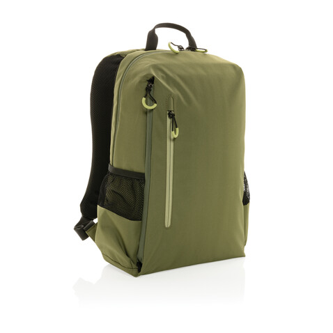 Impact AWARE™ Lima 15.6" RFID Laptop-Rucksack grün, grün bedrucken, Art.-Nr. P763.157