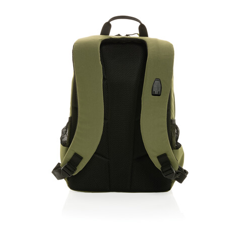 Impact AWARE™ Lima 15.6" RFID Laptop-Rucksack grün, grün bedrucken, Art.-Nr. P763.157