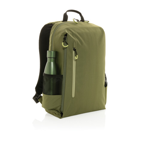Impact AWARE™ Lima 15.6" RFID Laptop-Rucksack grün, grün bedrucken, Art.-Nr. P763.157