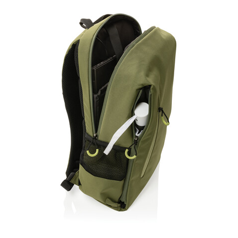Impact AWARE™ Lima 15.6" RFID Laptop-Rucksack grün, grün bedrucken, Art.-Nr. P763.157