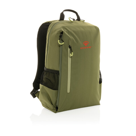 Impact AWARE™ Lima 15.6" RFID Laptop-Rucksack grün, grün bedrucken, Art.-Nr. P763.157