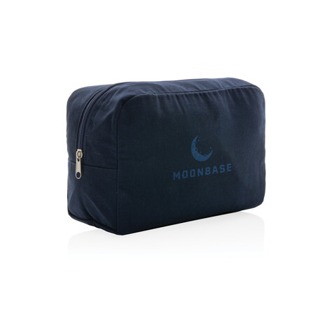 Impact Aware™ 285g/m² Kosmetiktasche aus ungefärbtem Canvas navy blau bedrucken, Art.-Nr. P820.785 Impact Aware™ 285g/m² Kosmetiktasche aus ungefärbtem Canvas navy blau bedrucken, Art.-Nr. P820.785
