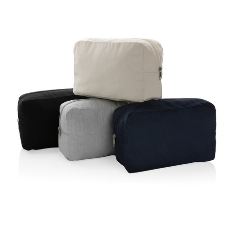 Impact Aware™ 285g/m² Kosmetiktasche aus ungefärbtem Canvas navy blau bedrucken, Art.-Nr. P820.785 Impact Aware™ 285g/m² Kosmetiktasche aus ungefärbtem Canvas navy blau bedrucken, Art.-Nr. P820.785