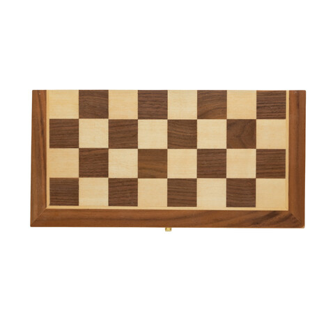 Faltbares Schachspiel aus Holz braun bedrucken, Art.-Nr. P940.129 Faltbares Schachspiel aus Holz braun bedrucken, Art.-Nr. P940.129
