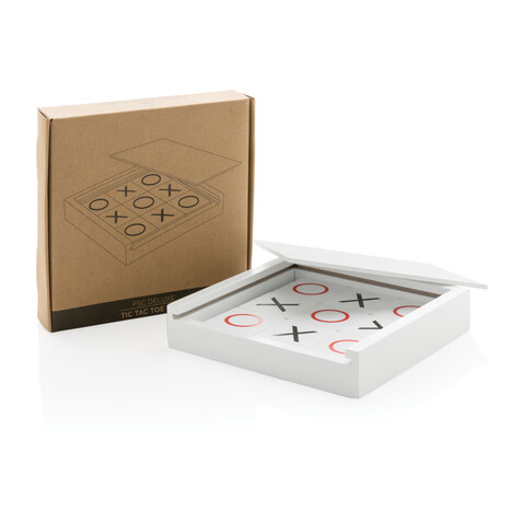 Deluxe Tic Tac Toe Spiel weiß bedrucken, Art.-Nr. P940.143