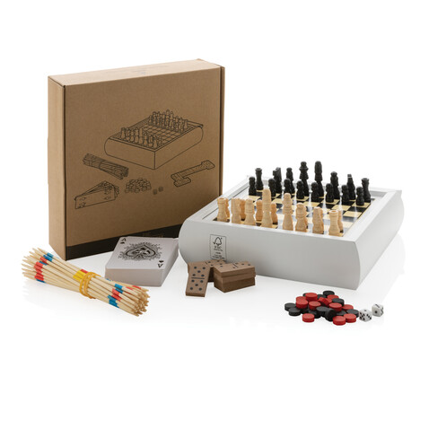 5-in-1 Spieleset weiß bedrucken, Art.-Nr. P940.253