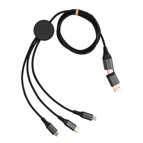 Terra 60W 120cm 6-in-1-Kabel aus RCS recyceltem Aluminium grau bedrucken, Art.-Nr. P302.682