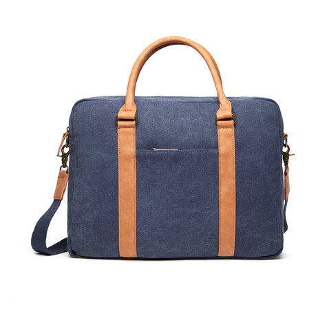 VINGA Bosler Computertasche aus RCS recyceltem Canvas navy blau bedrucken, Art.-Nr. 522321